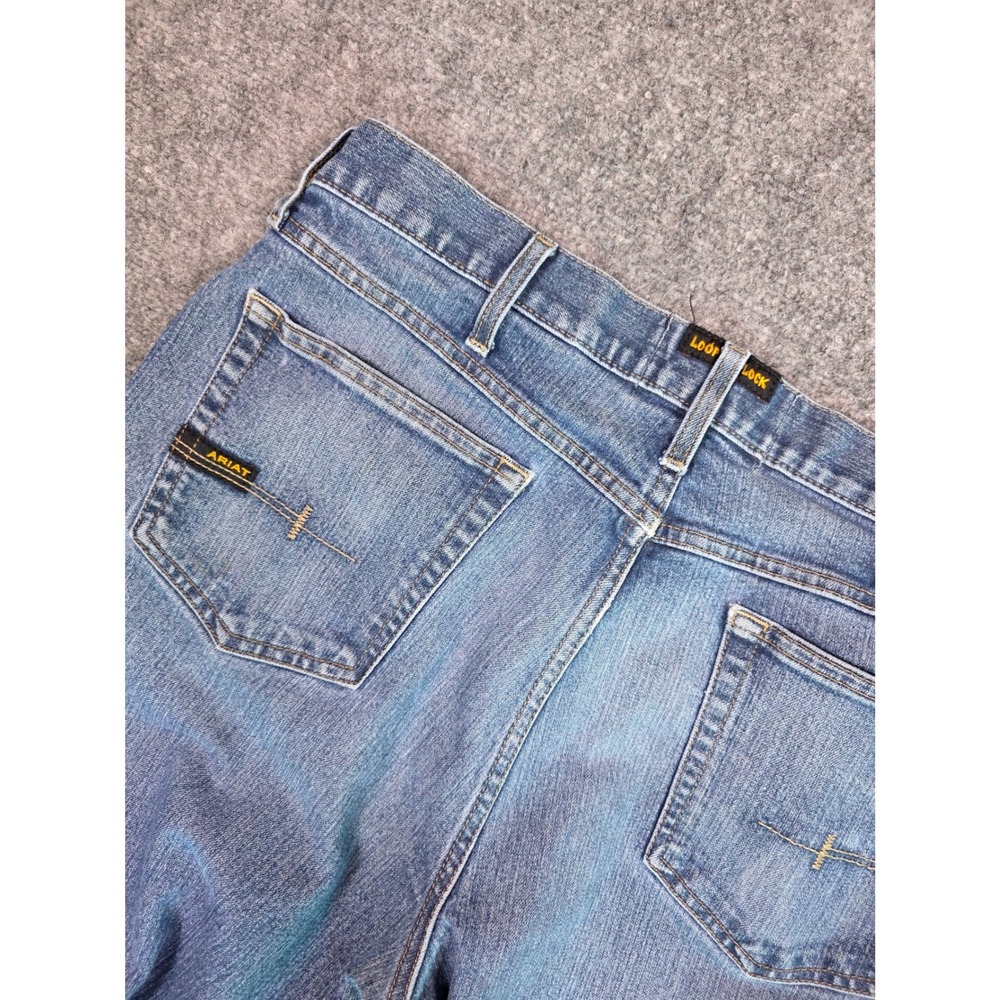 Ariat Rebar M4 Straight Leg Jeans Mens 36x33 Blue Blackstone Low Rise - Picture 10 of 10